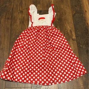 Girls Smocked Santa polka dot dress size 3T